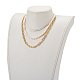Collane con catena a maglia marinara in ottone e set di collane con perline di perle naturali NJEW-JN03332-9