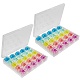 2 scatole 25 scomparti bobine per macchina da cucire in plastica polipropilene (pp) con custodia CON-SZ0001-17-1