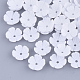 不透明樹脂ビーズキャップ  5花びら  花  ホワイト  9.5x10x3.5mm  穴：1.2mm RESI-T040-031C-1
