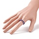Lampwork Evil Eye & Glass Braided Finger Ring RJEW-JR00497-3