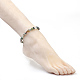 Bracelets de cheville en perles d'agate indienne naturelle AJEW-AN00229-06-4