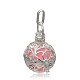 Silver Plated Brass Hollow Round Cage Pendants KK-J245-11S-2