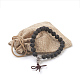 Bracelets extensibles en pierre de lave ronde naturelle BJEW-JB03845-01-3