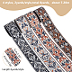 Wadorn 8 Yards 4 Stile Ethno-Stil doppelseitiges Blumen-Polyesterband DIY-WR0003-58-2