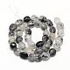 Chapelets de perles en quartz rutile noir naturel G-R445-8x10-18-2