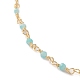 Faceted Round Natural Amazonite Beaded Necklaces NJEW-JN03215-03-2