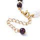 Natürliche Perlen & natürliche Granat Perlen Armbänder BJEW-JB05153-03-3