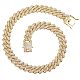 GORGECRAFT Dog Chain Diamond Cuban Collar Walking Metal Chain Collar Crystal Rhinestone Tennis Necklace Alloy Cuban Link Chain Necklace with Snap Lock for Small Medium Large Dogs Cats NJEW-WH0009-13-1
