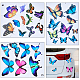 CRASPIRE 3 Sheets 3 Styles Butterfly PVC Waterproof Self-adhesive Stickers DIY-CP0009-13-1