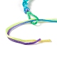 Bracciale regolabile intrecciato in poliestere color arcobaleno da donna BJEW-F454-05-2