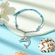 Alloy Dolphin Charm Bracelet with Stainless Steel Chains BJEW-JB09680-4