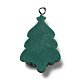 不透明樹脂ペンダント  プラチナトーンの鉄ループ付き  クリスマスツリー  濃い緑  32.5x20x5mm  穴：2mm RESI-D055-117P-3