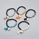 Glass Beads Charm Bracelets BJEW-JB04052-M-1
