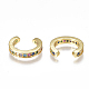 Brass Micro Pave Cubic Zirconia(Random Mixed Color) Cuff Earrings EJEW-S201-56-2