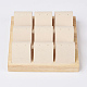 木製のピアスディスプレイ  フェイクスエードと  9のコンパートメント  正方形  桃パフ  15x15x1.8cm EDIS-E024-03-1