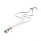 Bouteille en verre avec collier pendentif en copeaux de turquoise synthétique NJEW-JN03841-01-2