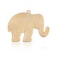 Or ton alliage émail éléphant animal gros pendentifs ENAM-J079-02G-2