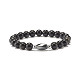 Ensemble de bracelets extensibles en perles d'obsidienne naturelle BJEW-JB07501-4