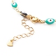 Bracelets et colliers chaîne à maillons mauvais œil en laiton émaillé ensembles de bijoux SJEW-JS01185-10