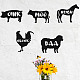 Fingerinspire 6 pz stencil per animali da fattoria da 5.9x5.9 pollici scavato maiale mucca cavallo gallo pecora stencil per pittura con parole DIY-WH0394-0011-7