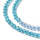 2 brins de perles de verre transparent de couleurs GLAA-G093-01C-3