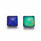 ガラスカボション  変化する色の雰囲気のカボション  正方形  カラフル  10x10x4mm GGLA-J010-03-10mm-1