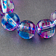 Two Tone Spray Painted Transparent Glass Bead Strands DGLA-R027-8mm-06-1
