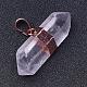 Natural Quartz Crystal Double Terminated Pointed Pendants G-P253-02RG-2