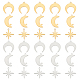 DICOSMETIC 60Pcs 3 Styles Moon and Star Charms 2 Colors Stainless Steel and Gold Color Crescent Moon/Eight Pointed Star/Moon with Star Pendant for for DIY Jewelry Making STAS-DC0009-73-1