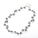 Collane di perle di vetro in ottone da donna alla moda NJEW-JN00845-02-2