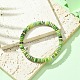 Bracelets extensibles en perles rondes et plates en jade serpentin naturel BJEW-JB09439-2