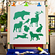 GORGECRAFT Animal Stencils Template 12x12 Inch Forest Animal Drawing Stencils Bear Elk Wolf Rabbit Squirrel Large Reusable Plastic DIY Sign for Easter Holidays Painting on Wood Wall Scrapbook Floor DIY-WH0244-158-5