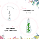 FIBLOOM 4 Pairs 4 Colors Glass Teardrop with Spiral Pattern Dangle Earring EJEW-FI0001-07-3