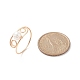 天然真珠の指輪  女性のための銅線ラップジュエリー  ゴールドカラー  usサイズ11 1/2(20.9mm) RJEW-JR00523-2