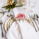 人工バラの花布ナプキン リング  合金とプラスチックのイミテーションパールホルダーバックル付き。  結婚披露宴、誕生日パーティー、ディナーテーブルの装飾に。  ゴールドカラー  5x56.5mm  内径：47mm AJEW-WH0314-75-7