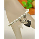 Lovely Wedding Dress Angel Charm Bracelets BJEW-JB00726-4