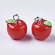 Pomme breloques de résine RESI-R184-04A-2