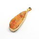 Plated Natural  Druzy Agate Pendants G-R275-04-2