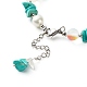 Synthetic Turquoise Chip Beaded Bracelet for Girl Women BJEW-TA00019-02-5