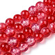 Transparent Crackle Baking Painted Glass Beads Strands X1-DGLA-T003-01A-08-1