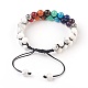 Bracelets de perles tressées howlite naturelles chakra BJEW-O164-A01-1