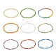 9шт 9 цветных стеклянных бисера стрейч ножные браслеты набор AJEW-AN00485-1