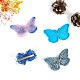蝶の形をした飾りのシリコンモールド  レジン型  ヘアアクセサリー クラフト作りに  ディープスカイブルー  52x94x6mm X-DIY-L067-K01-1