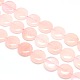 Piatta e rotonda rosa naturale perline di quarzo fili G-L246-07-1