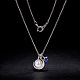 SHEGRACE Beautiful Moon & Star 925 Sterling Silver Pendant Necklace JN422A-3
