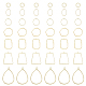 HOBBIESAY 42pcs 8 Style Alloy Linking Rings Light Gold Open Back Bezel Charms Geometric Hollow Frame DIY Resin Mmbossed Mixed Earrings Pendant Beaded Hoop Frame Jewelry Making DIY-HY0001-23-1