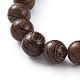 Bracciali unisex perline in legno elasticizzato BJEW-JB04959-04-3