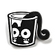 漫画猫エナメルピン  バックパック服用合金ブローチ  ブラック  24x28x1.5mm JEWB-P032-D10-1