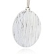 Antique Silver Plated Alloy Glass Oval Pendants GLAA-N0007-05-2