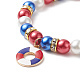 Bracelet extensible en perles de verre colorées BJEW-JB09210-3